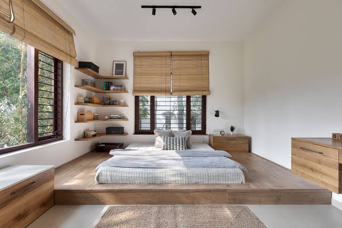 Serene bedroom layout for sleeping